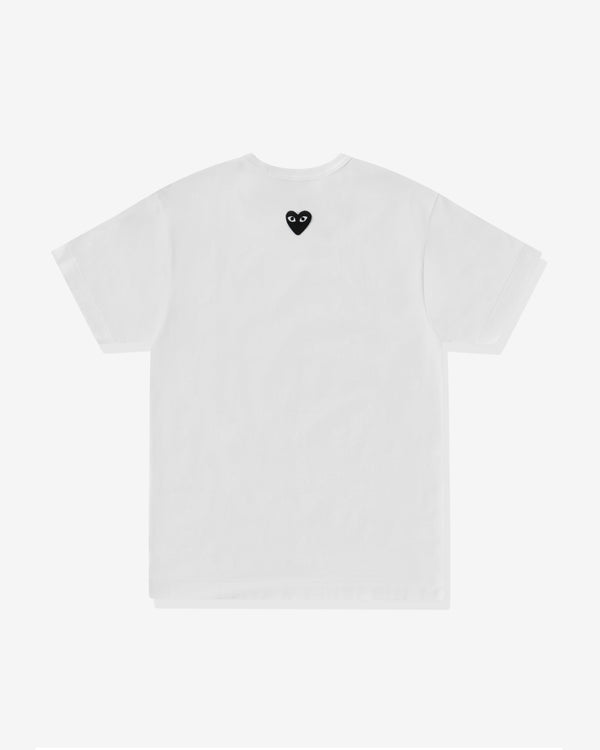 Play - Unisex Reverse Black Heart T-Shirt - (White)