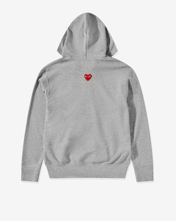 Play - Unisex Reverse Red Heart Zip Hooded Sweatshirt - (Grey)