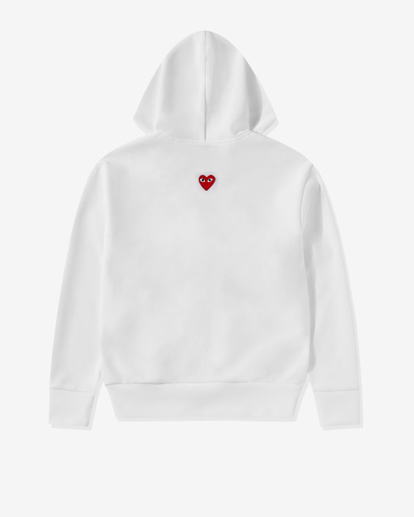 Play - Unisex Reverse Red Heart Zip Hooded Sweatshirt - (White)