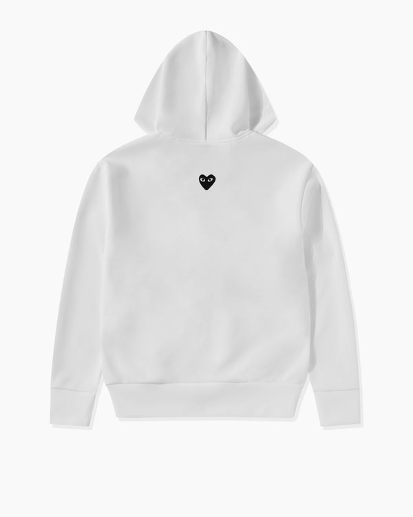 Play - Unisex Reverse Black Heart Zip Hooded Sweatshirt - (White)