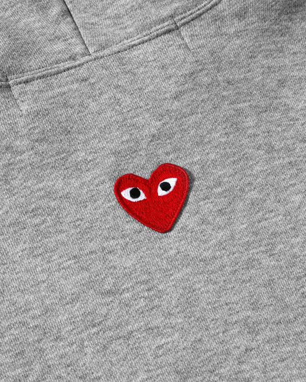 Play - Unisex Reverse Red Heart Zip Hooded Sweatshirt - (Grey)