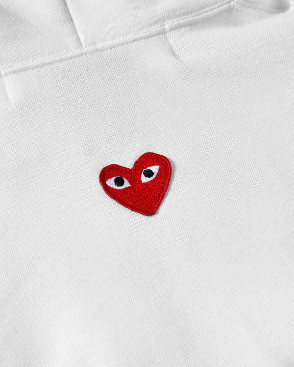 Play - Unisex Reverse Red Heart Zip Hooded Sweatshirt - (White)