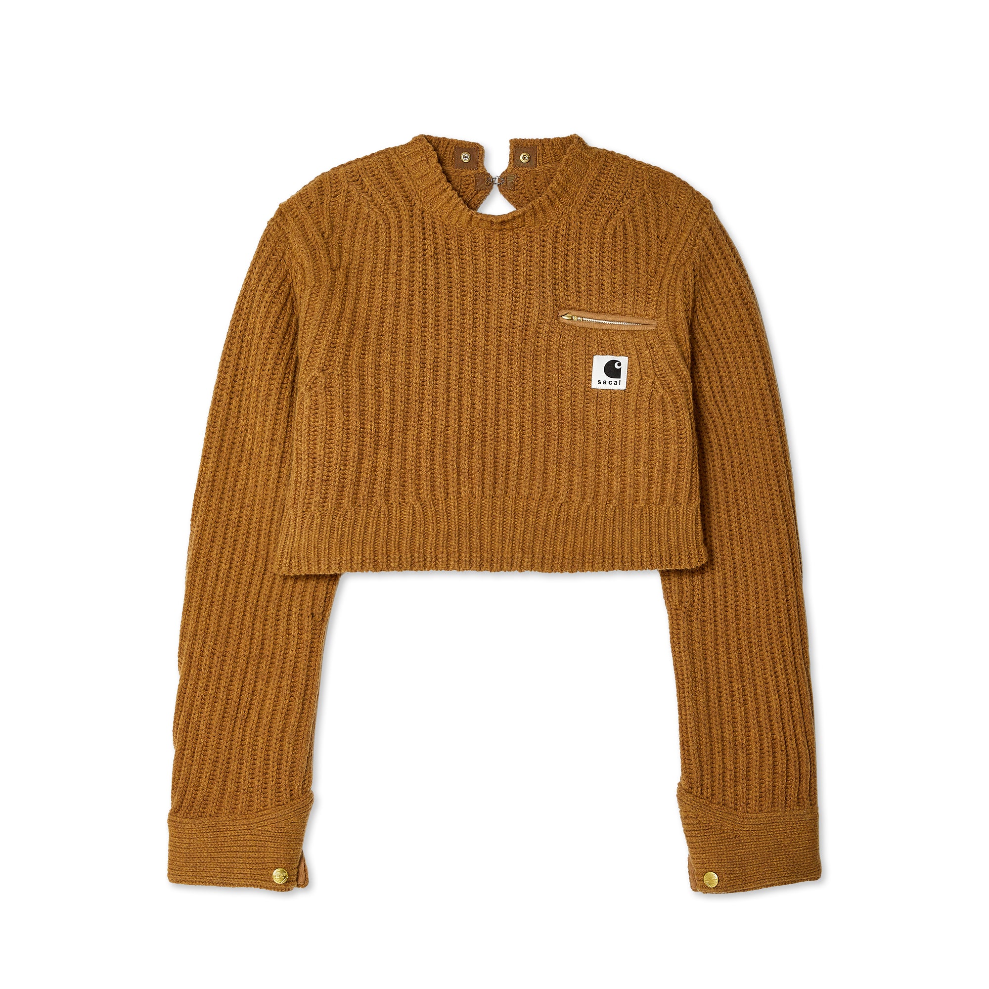 sacai - Carhartt WIP Women’s Detroit Cropped Knit Pullover - (Beige) view 2