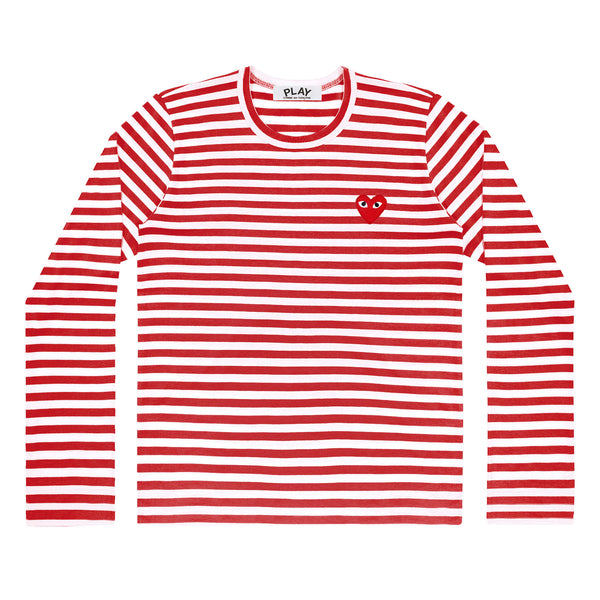 Play - Red Heart Striped Long-Sleeve - (Red/White)