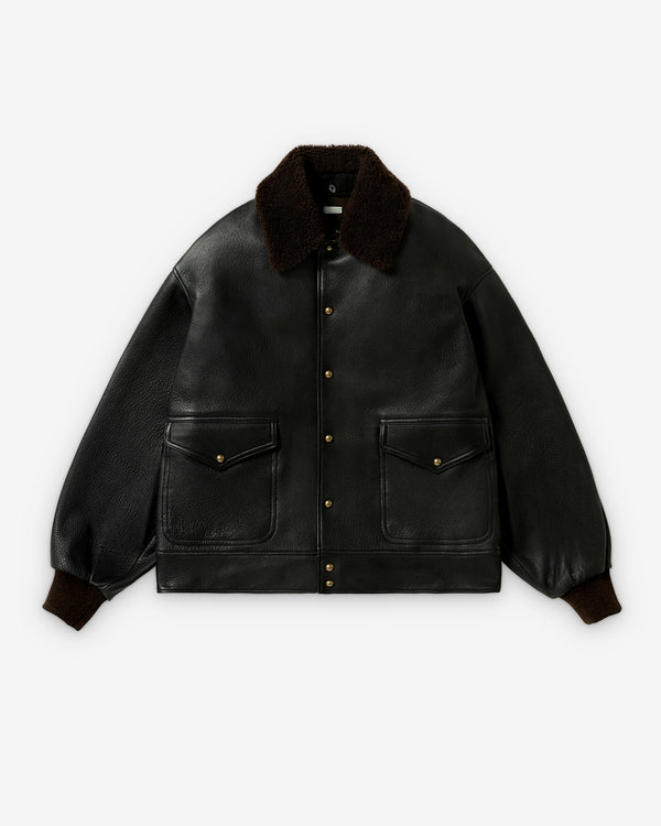 A.Presse - Men's Leather A-1 Flight Jacket - (Black)