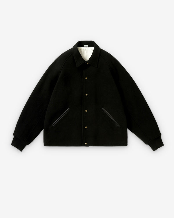 A.Presse - Men's High Twist Melton Coat - (Black)