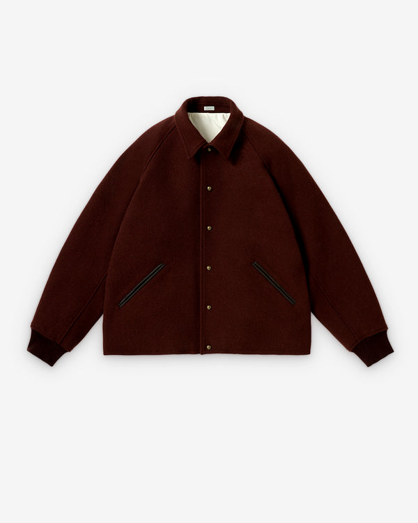 A.Presse - Men's High Twist Melton Coat - (Burgundy)