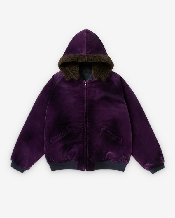 A.Presse - Men's Vintage Velour Hooded Jacket - (Purple)
