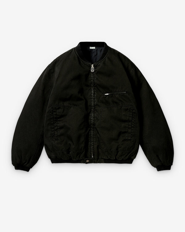 A.Presse - Men's Vintage Silk Air Force Jacket - (Black)