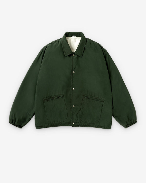 A.Presse - Men's Vintage Washed Silk Taffeta Coach Jacket - (Olive)