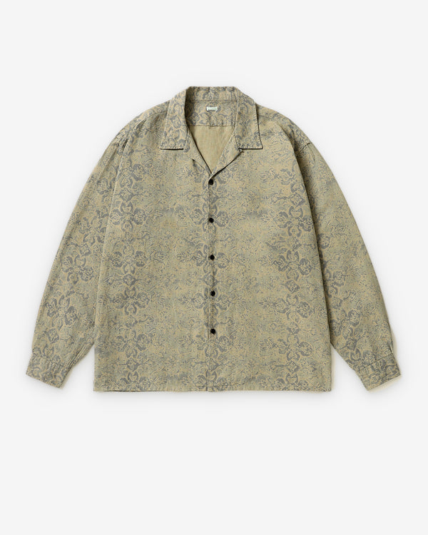 A.Presse - Men's Vintage Silk Linen Loop Collar - (Gray Blue)