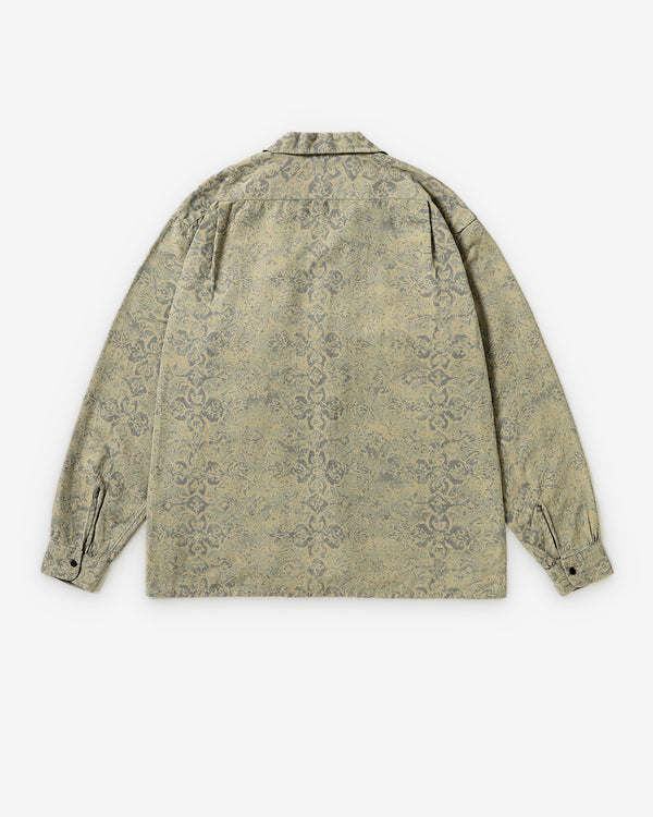 A.Presse - Men's Vintage Silk Linen Loop Collar - (Gray Blue)