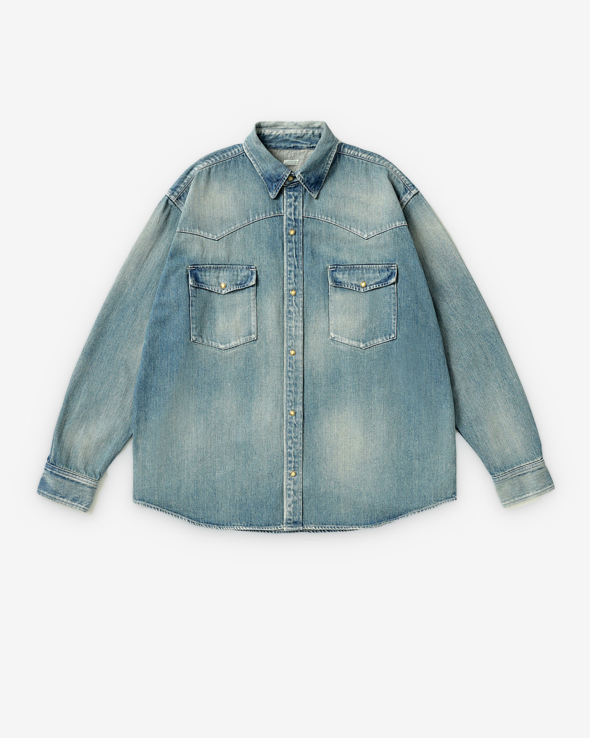 A.Presse - Men's Vintage Western Denim Shirt - (Indigo) view 1, Click to Zoom in