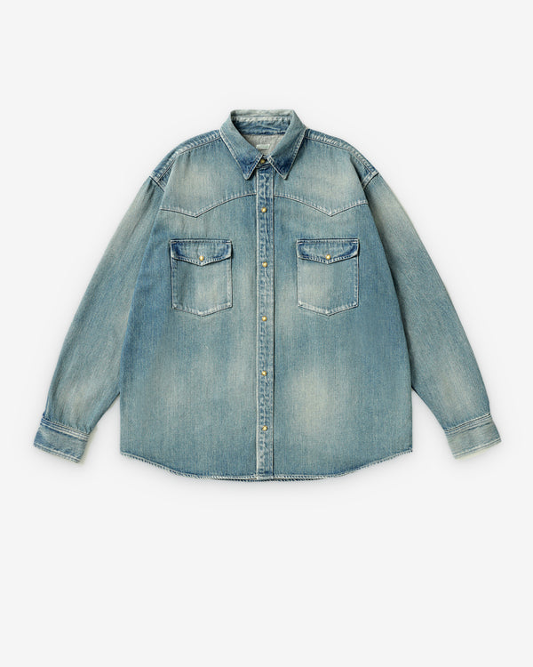 A.Presse - Men's Vintage Western Denim Shirt - (Indigo)