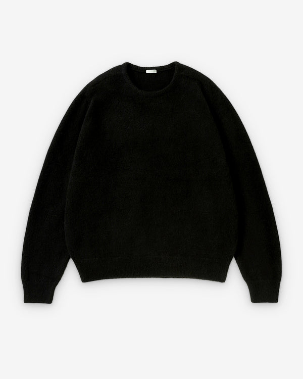 A.Presse - Men's Brushed Cashmere Middle Gauge Crew Neck - (Black)