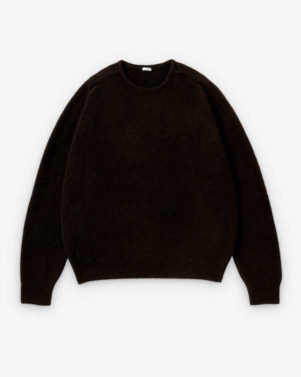 A.Presse - Men's Brushed Cashmere Middle Gauge Crew Neck - (Brown)