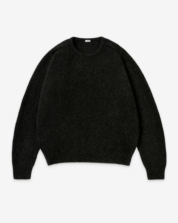 A.Presse - Men's Brushed Cashmere Middle Gauge Crew Neck - (Charcoal)