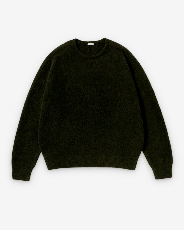 A.Presse - Men's Brushed Cashmere Middle Gauge Crew Neck - (Olive)