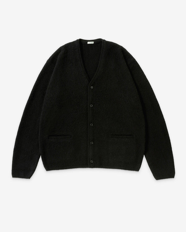 A.Presse - Men's Brushed Cashmere Middle Gauge Cardigan - (Black)