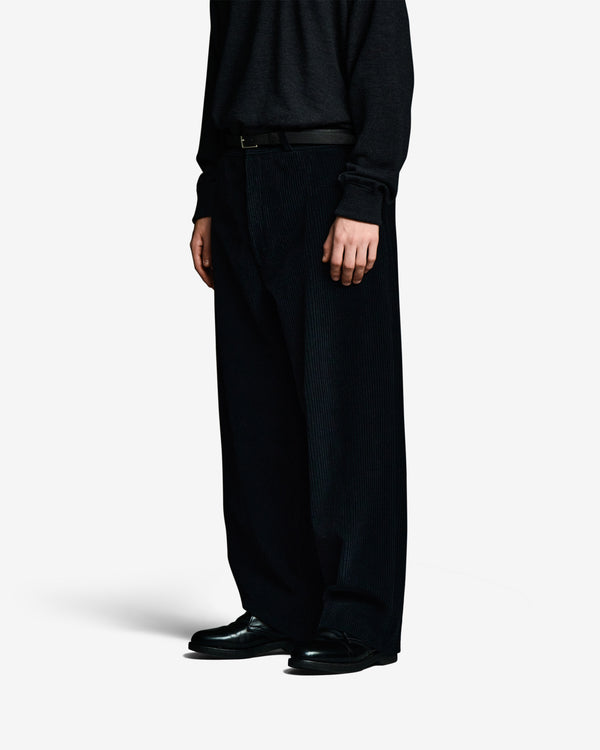 A.Presse - Men's Wool Corduroy Wide Trousers - (Brown)