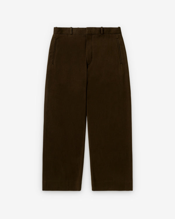A.Presse - Men's Cotton Silk Wide Trouser - (Olive)