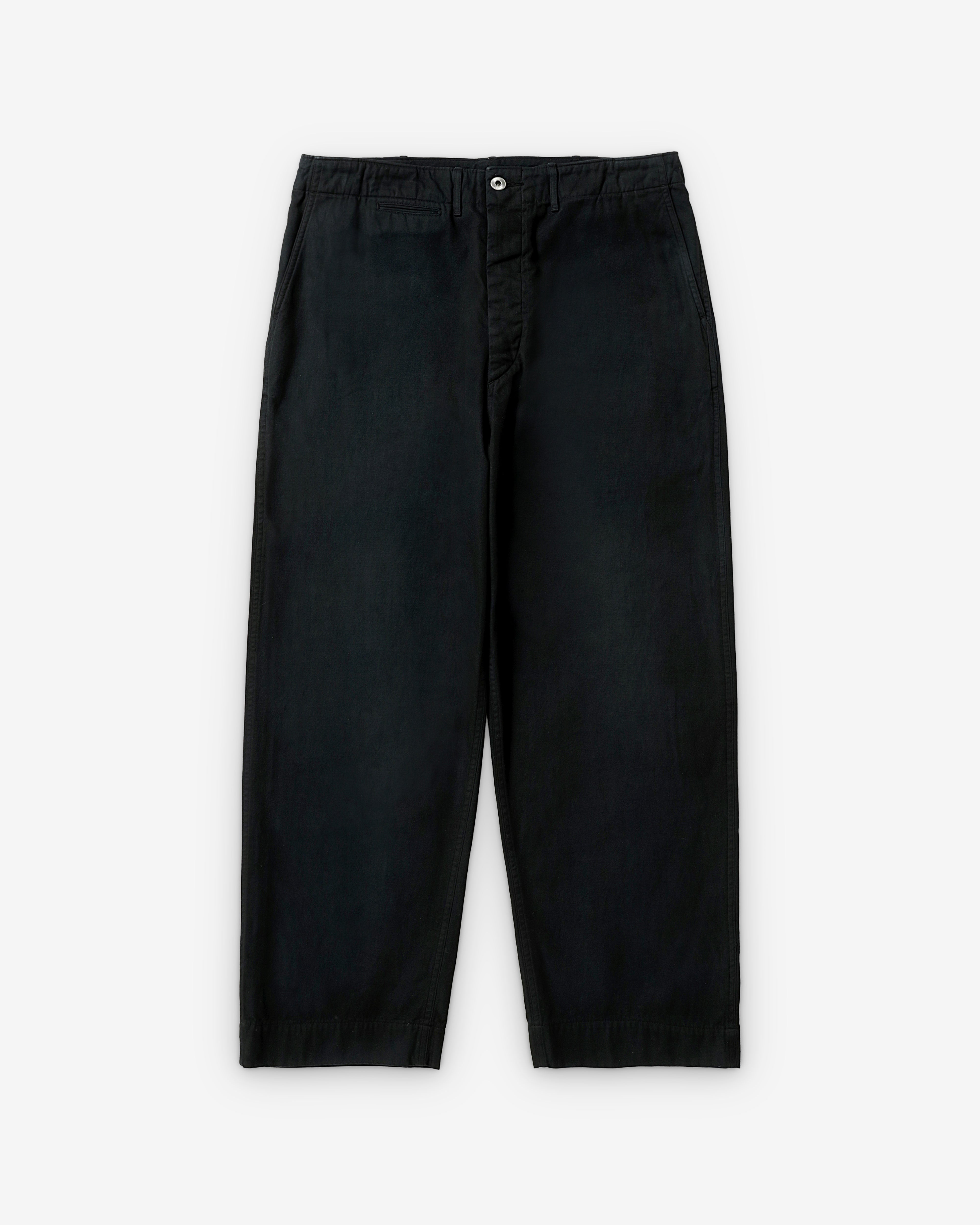 A.Presse: Men's Vintage Chino Trousers (Black) | Dover Street