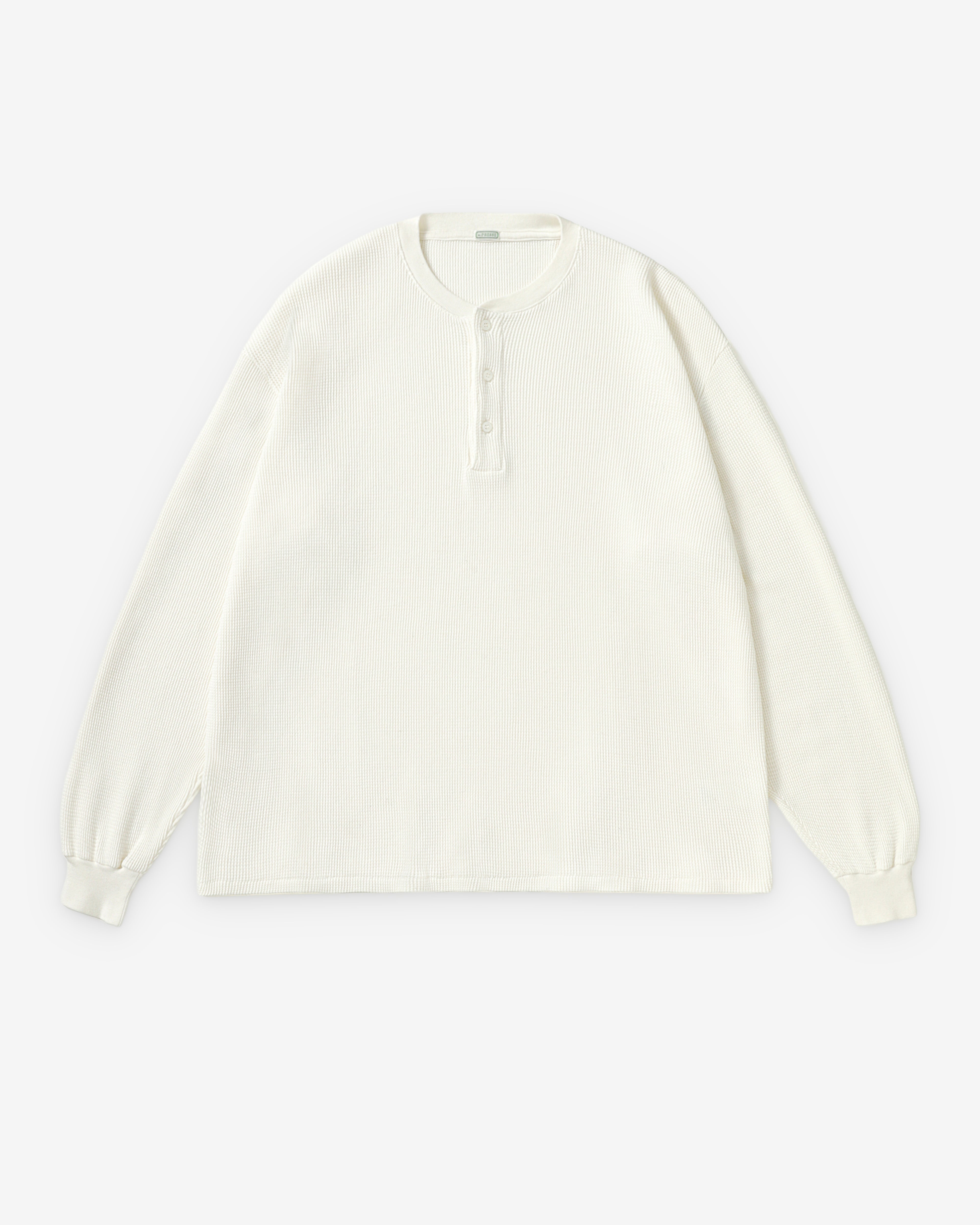 A.Presse: Men's Cashmere Blend Wafflel Henley (White) | Dover