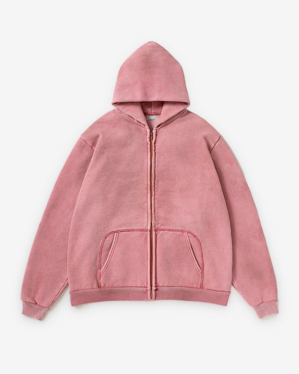 A.Presse - Men's Vintage Zip Sweat Hoodie - (Pink)