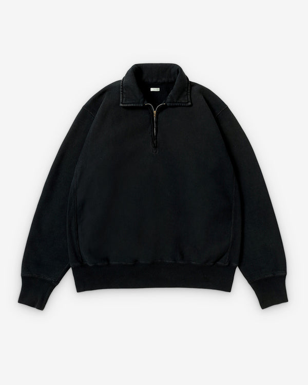 A.Presse - Men's Vintage Half Zip Sweatshirt - (Black)