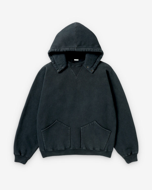 A.Presse - Men's Vintage Snap Hood Sweatshirt - (Black)