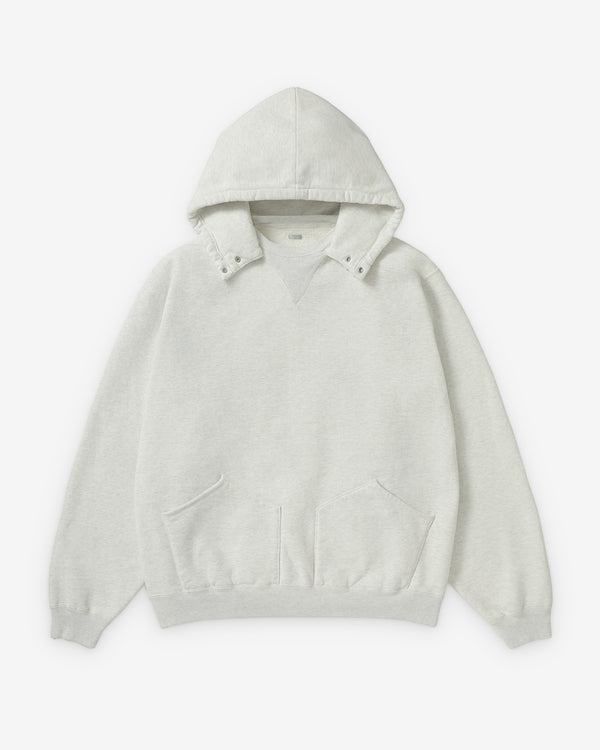 A.Presse - Men's Vintage Snap Hood Sweatshirt - (Oatmeal)
