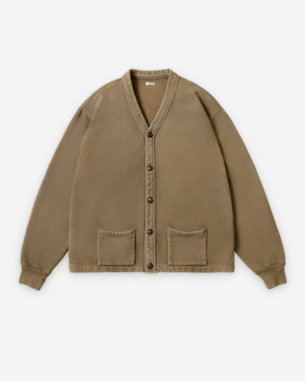 A.Presse - Men's Vintage Sweat Cardigan - (Mocha)