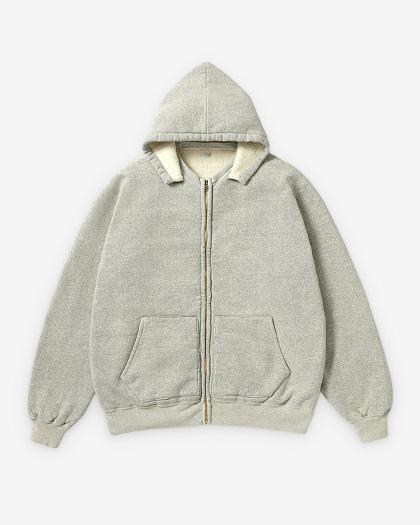 A.Presse - Men's Vintage Attached Hood Zip Parka - (Gray)