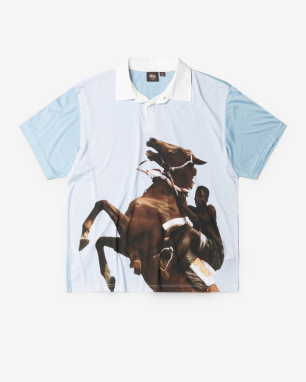 Stüssy - Wales Bonner Silk Polo - (Blue)