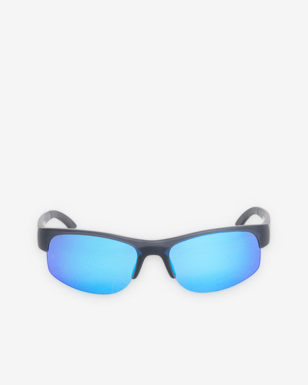 Stüssy - Hiro Sunglasses - (Frost Black/Blue Mirror)