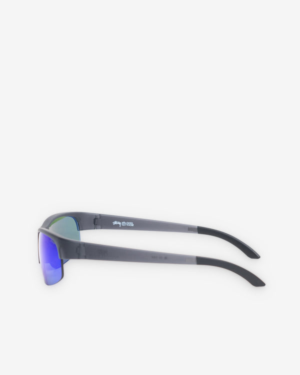 Stüssy - Hiro Sunglasses - (Frost Black/Blue Mirror)