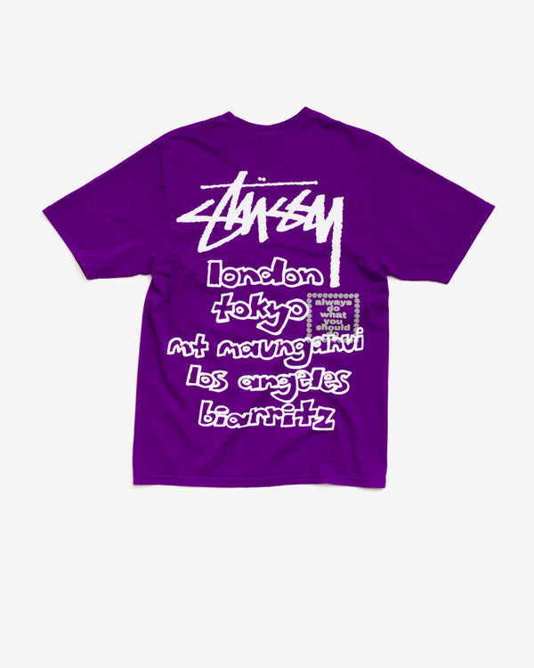 Stüssy - Men's Always Do What You Should Do World Tour Tee - (Purple)