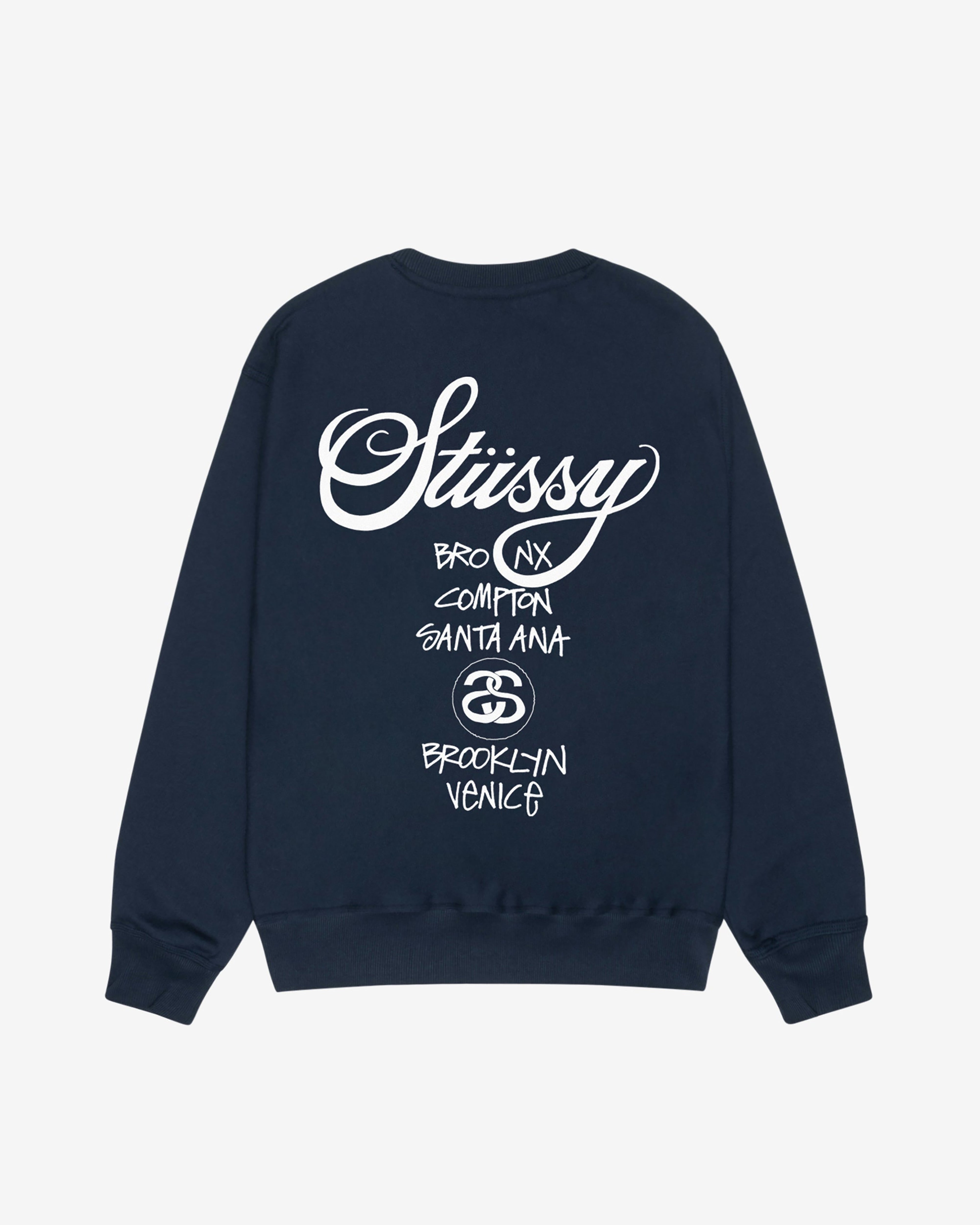 Stussy Men s World Tour Crew Navy DSML E SHOP