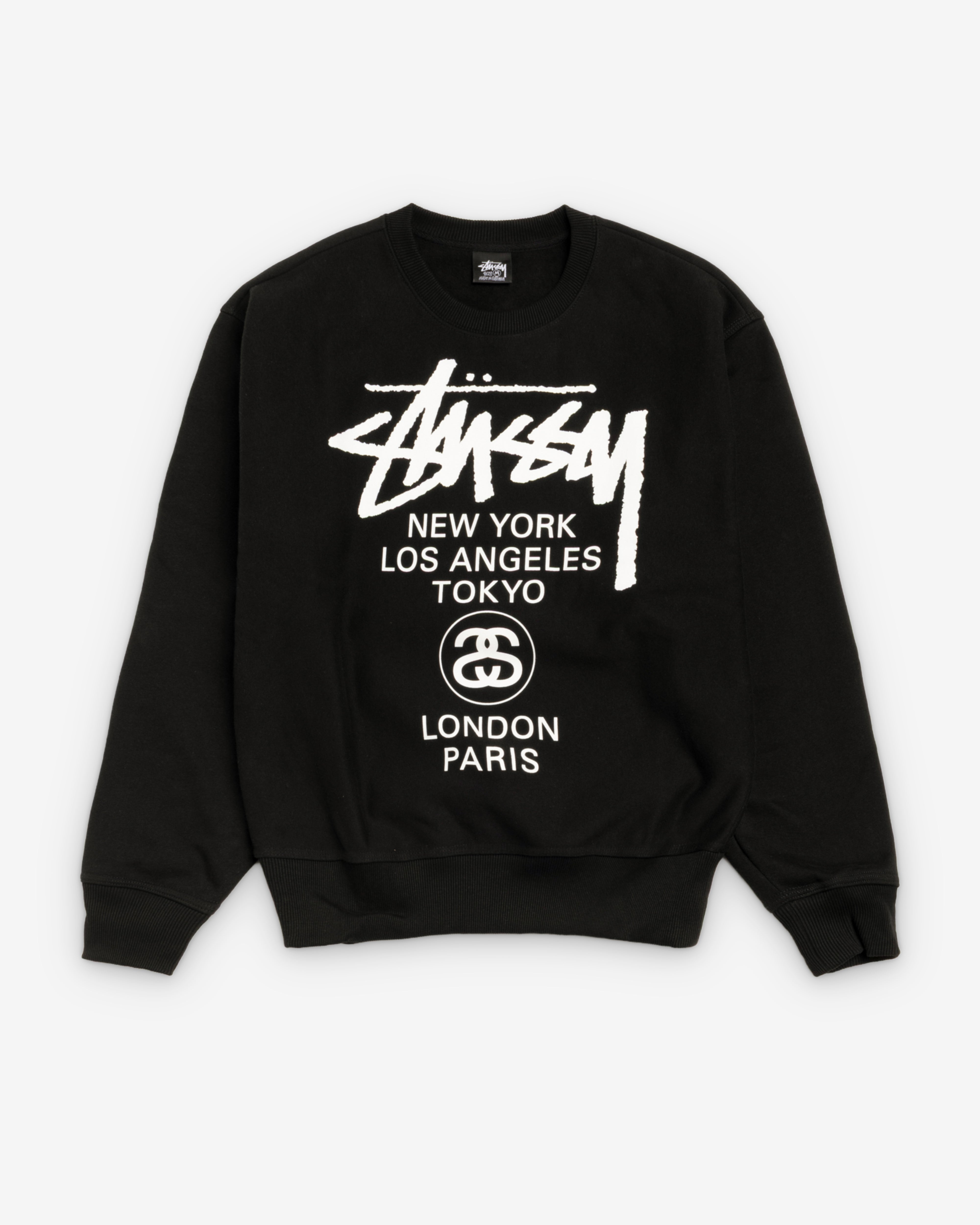 old stussy 80〜90s World Tour Crew スウェット Stüssy: World Tour Crew (Black) | DSML E-SHOP