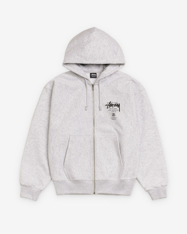 Stüssy - World Tour Zip Hood - (Ash Heather)