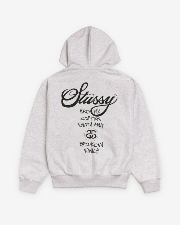 Stüssy - World Tour Zip Hood - (Ash Heather)