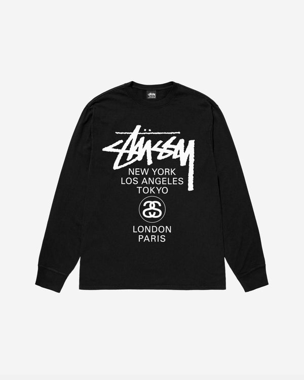 Stüssy - World Tour Long Sleeve T-Shirt - (Black)