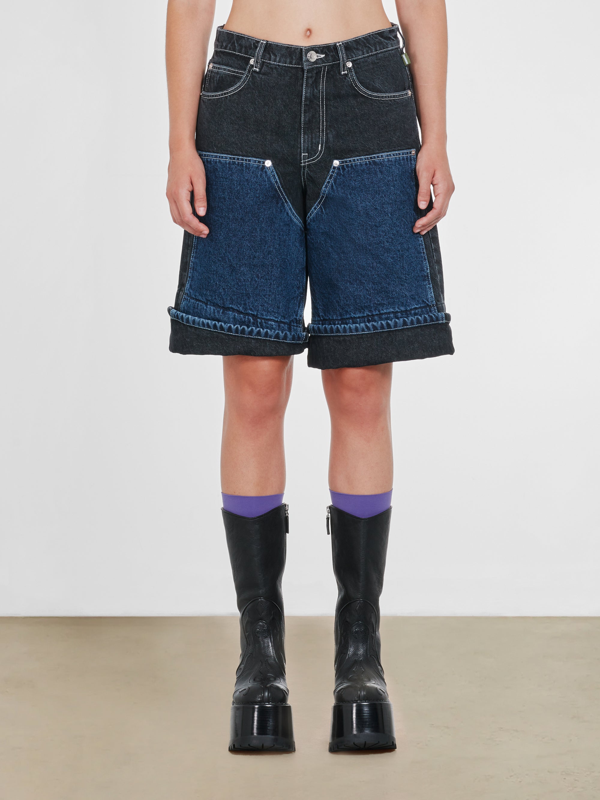 Heaven By Marc Jacobs - Women’s Cuffed Carpenter Shorts - (Indigo) view 3