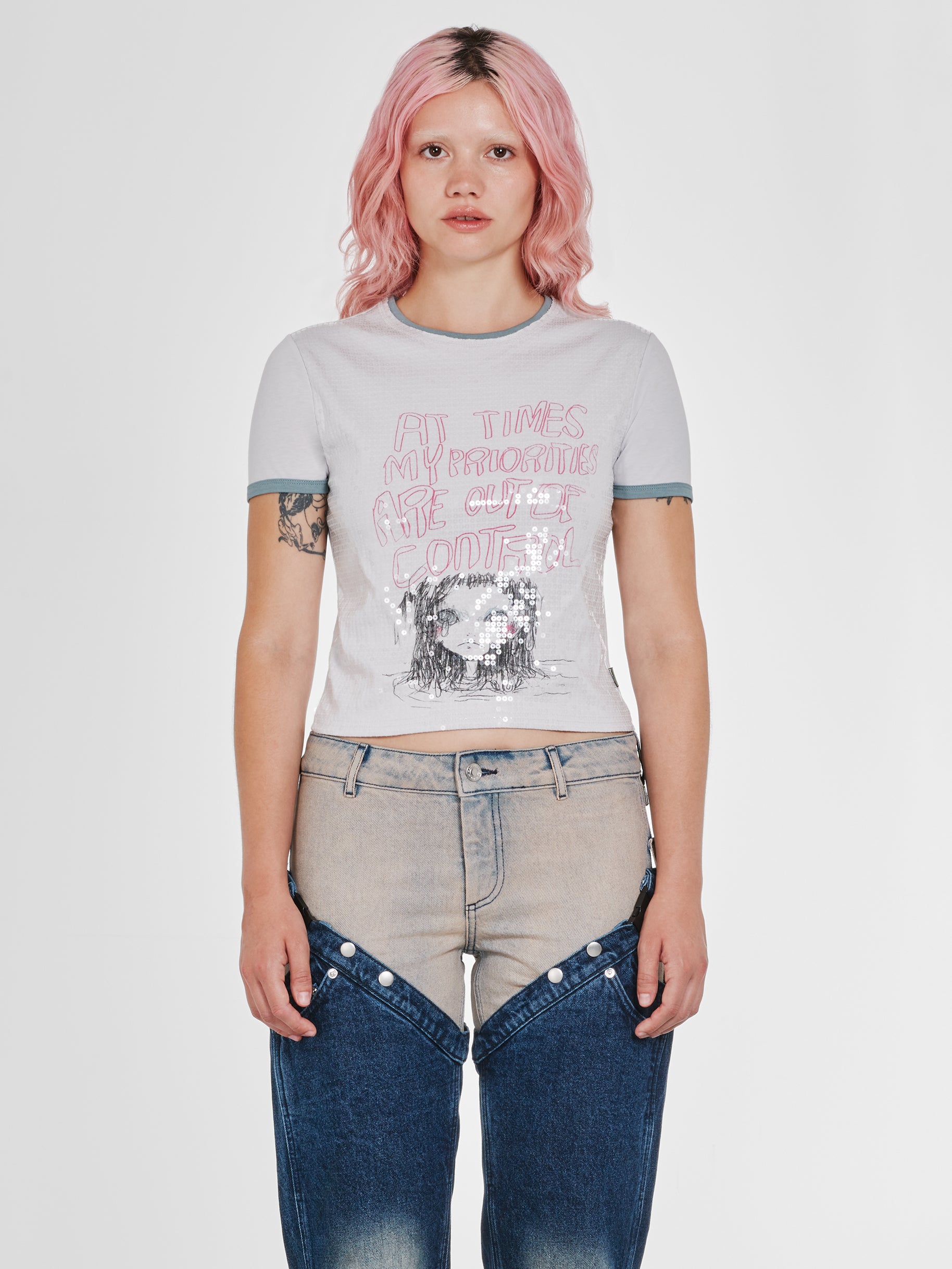 Heaven By Marc Jacobs - Women’s Priorities Sequin Baby Tee - (Lilac) view 1
