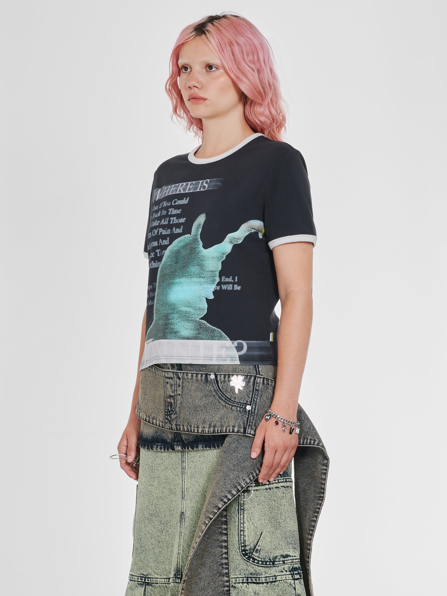 Heaven By Marc Jacobs - Women’s Where Is Donnie? Baby Tee - (Black) view 2