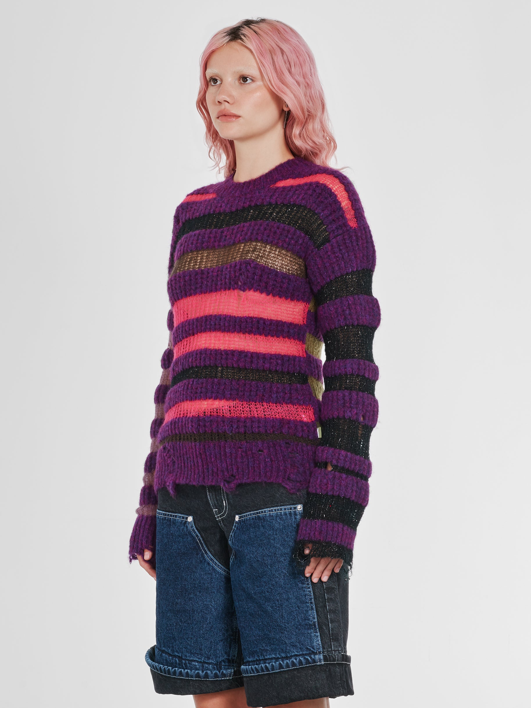 Heaven By Marc Jacobs - Women’s Bumpy Stripe Sweater - (Purple) view 2