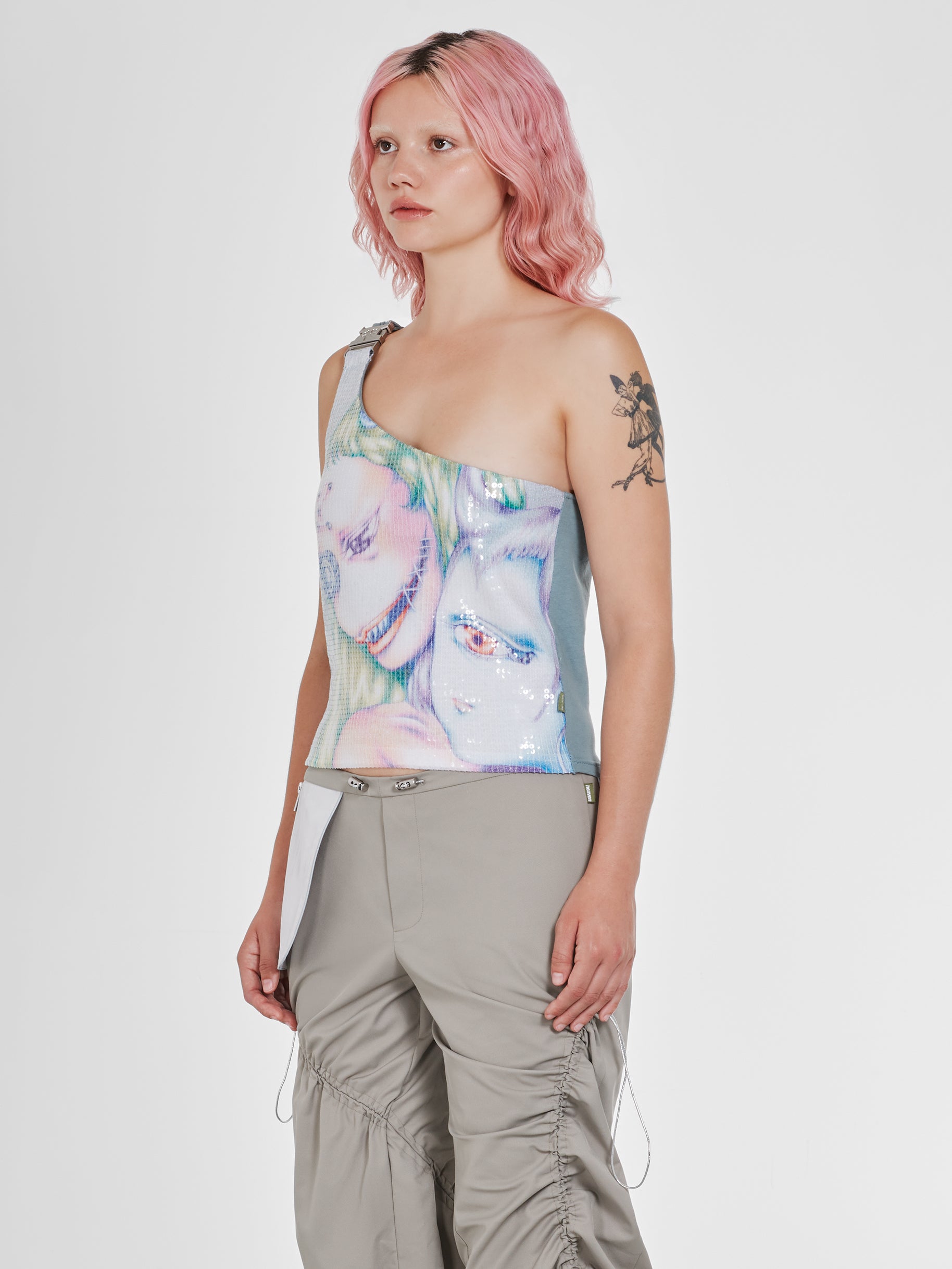 Heaven By Marc Jacobs - Women’s One Shoulder Sequin Top - (Multi) view 2