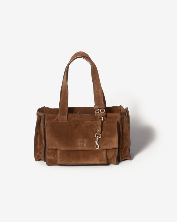 Miu Miu - Women's Utilitaire Suede Shopping Bag - (Cocoa Brown)