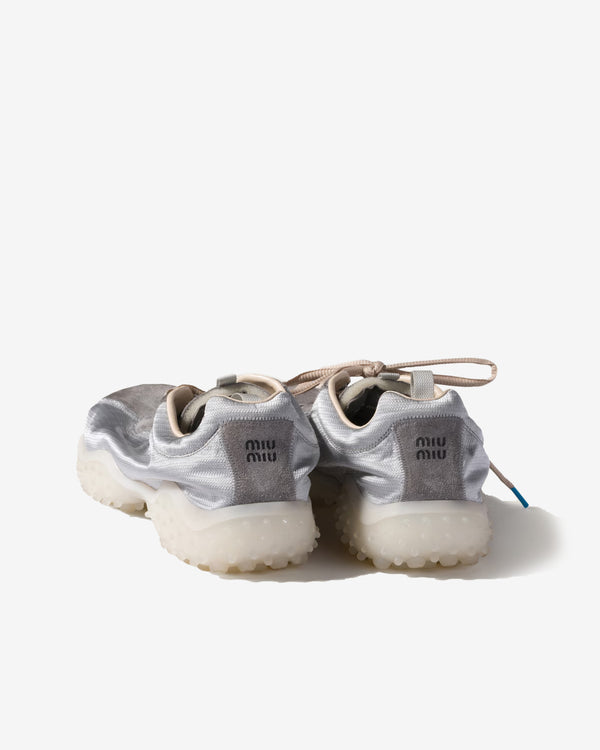 Miu Miu - Bubble Technical Fabric and Suede Sneakers - (Cloudy Gray)