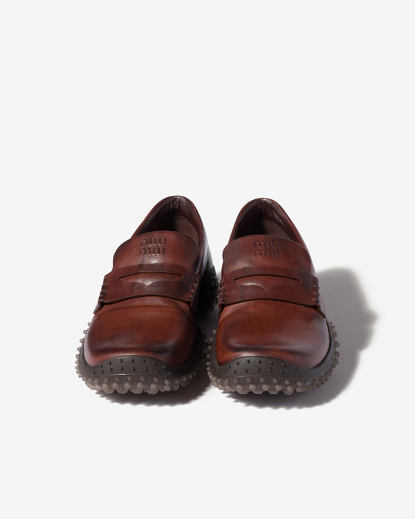 Miu Miu - Leather Loafers - (Coffee)